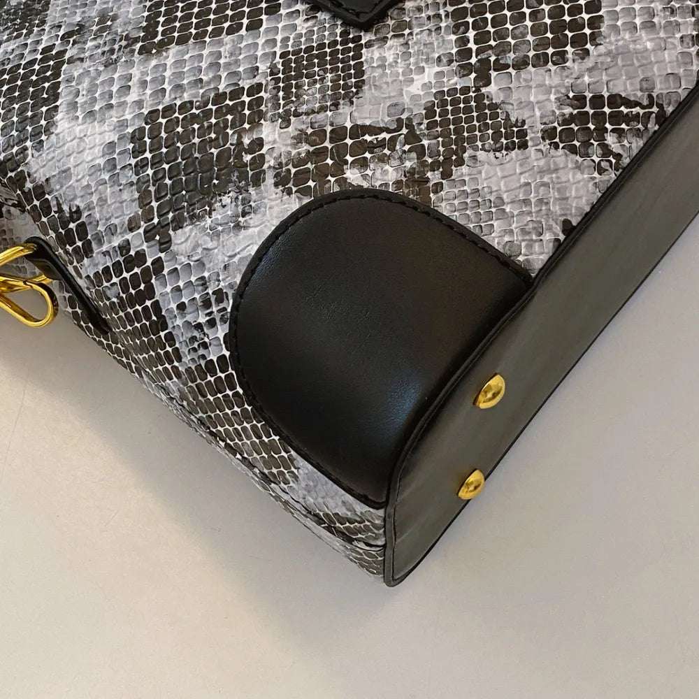 PU Leather Snakeskin Print Crossbody Bag - Crossbody Bag by Trendsi | Available at Handbags Specialist Headquarter