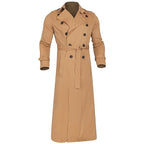 Grandeur Lapel Double-Breasted Belted Trench Coat