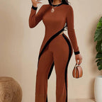 ChicEdge Women's Round-Neck Two-Piece Pants Set