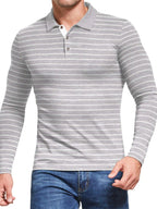 Men's Striped Long Sleeve Polo Shirt - Men's Polo shirt by Trendsi | Available at Handbags Specialist Headquarter