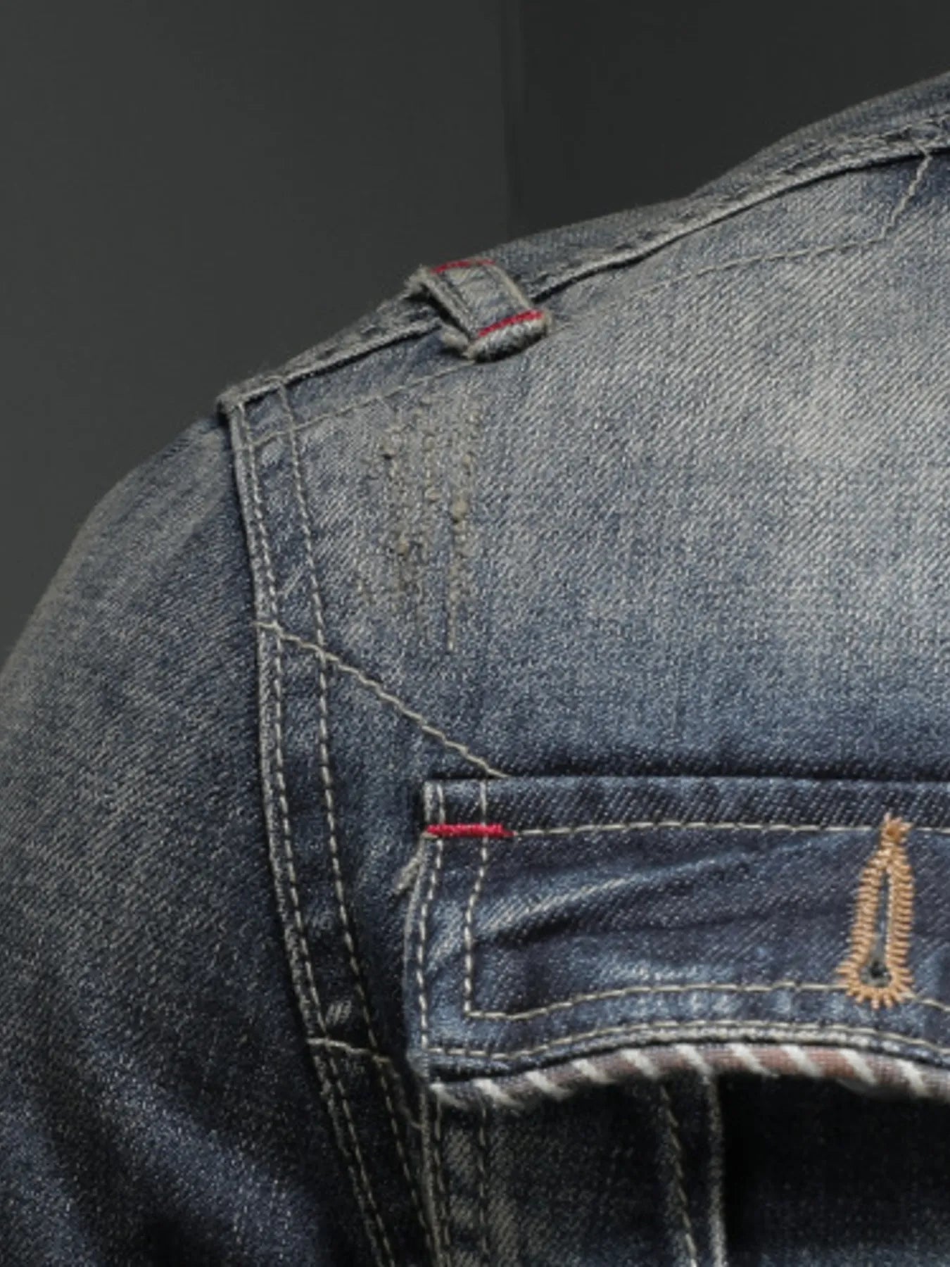 Men's Plus Size Washed Zip Up Denim Jacket with Chest Pockets - Men's jackets by Trendsi | Available at Handbags Specialist Headquarter