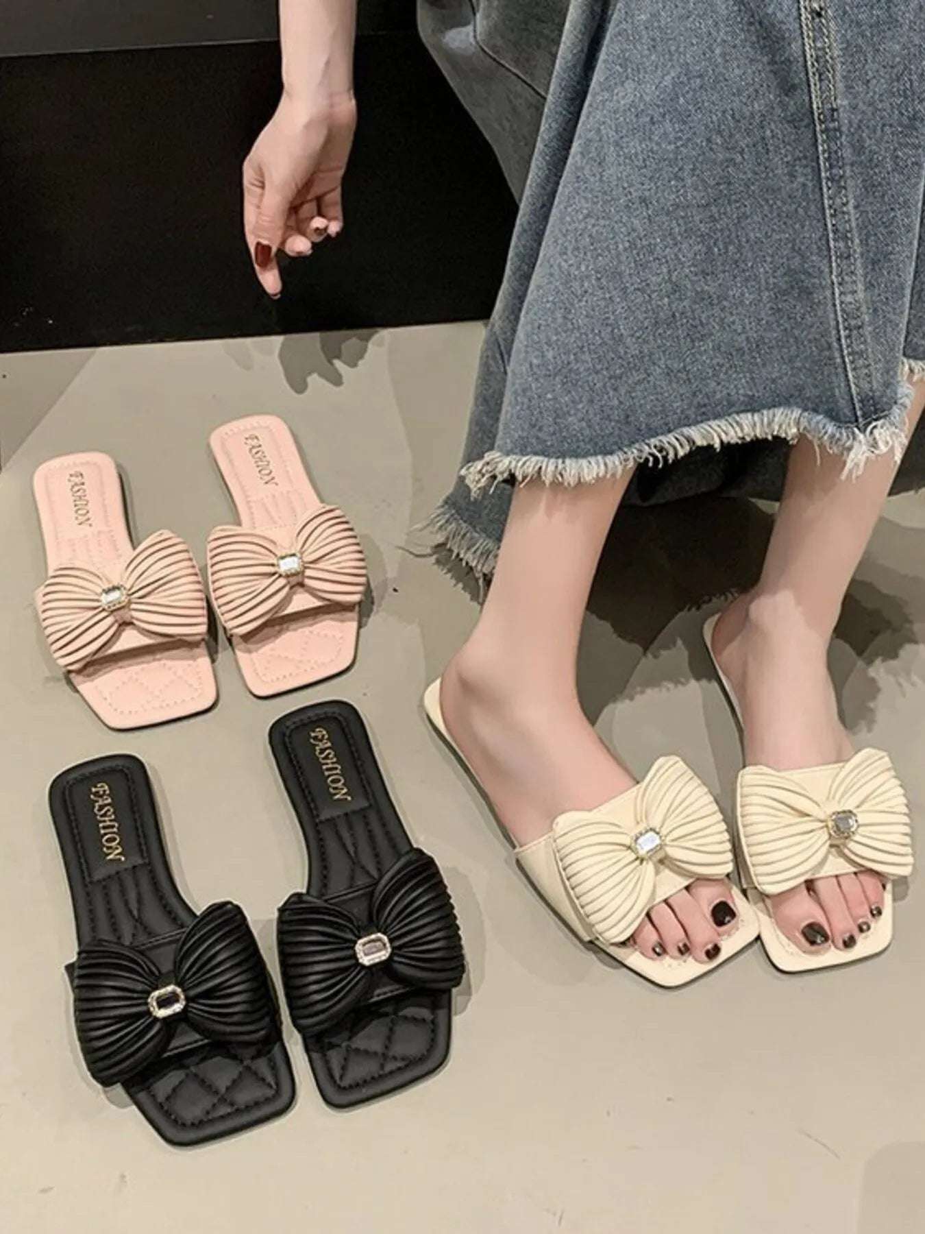 Bow-Knot Flat Sandals - Women Sandals by Trendsi | Available at Handbags Specialist Headquarter