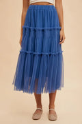 Annie Wear Tulle Tiered Midi Skirt - Skirts by Trendsi | Available at Handbags Specialist Headquarter