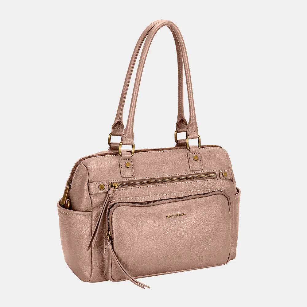 David Jones Zipper PU Leather Handbag - Tote Bag by Trendsi | Available at Handbags Specialist Headquarter