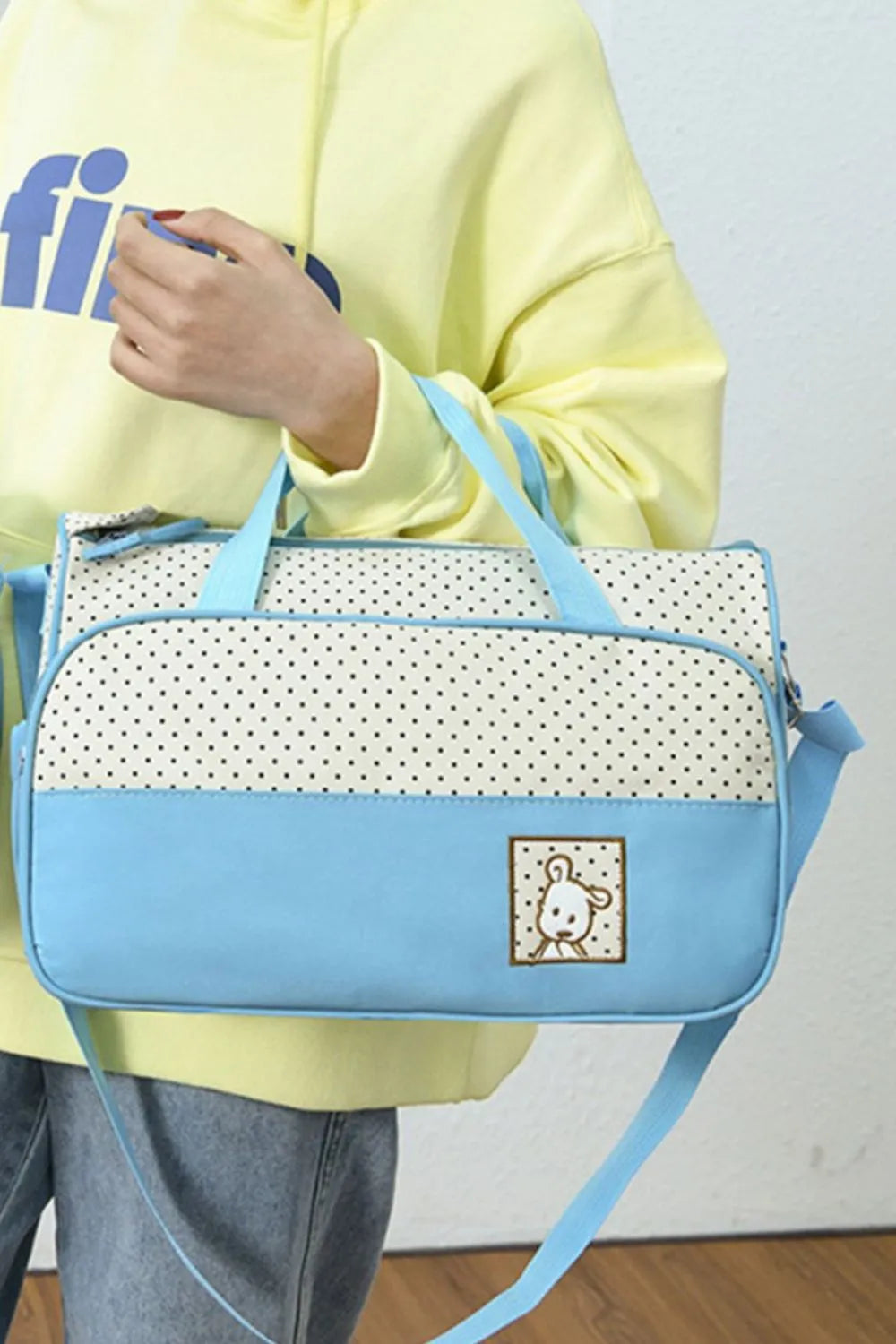 Oxford Cloth Contrast 4 Piece Bag Set - Tote Bag by Trendsi | Available at Handbags Specialist Headquarter