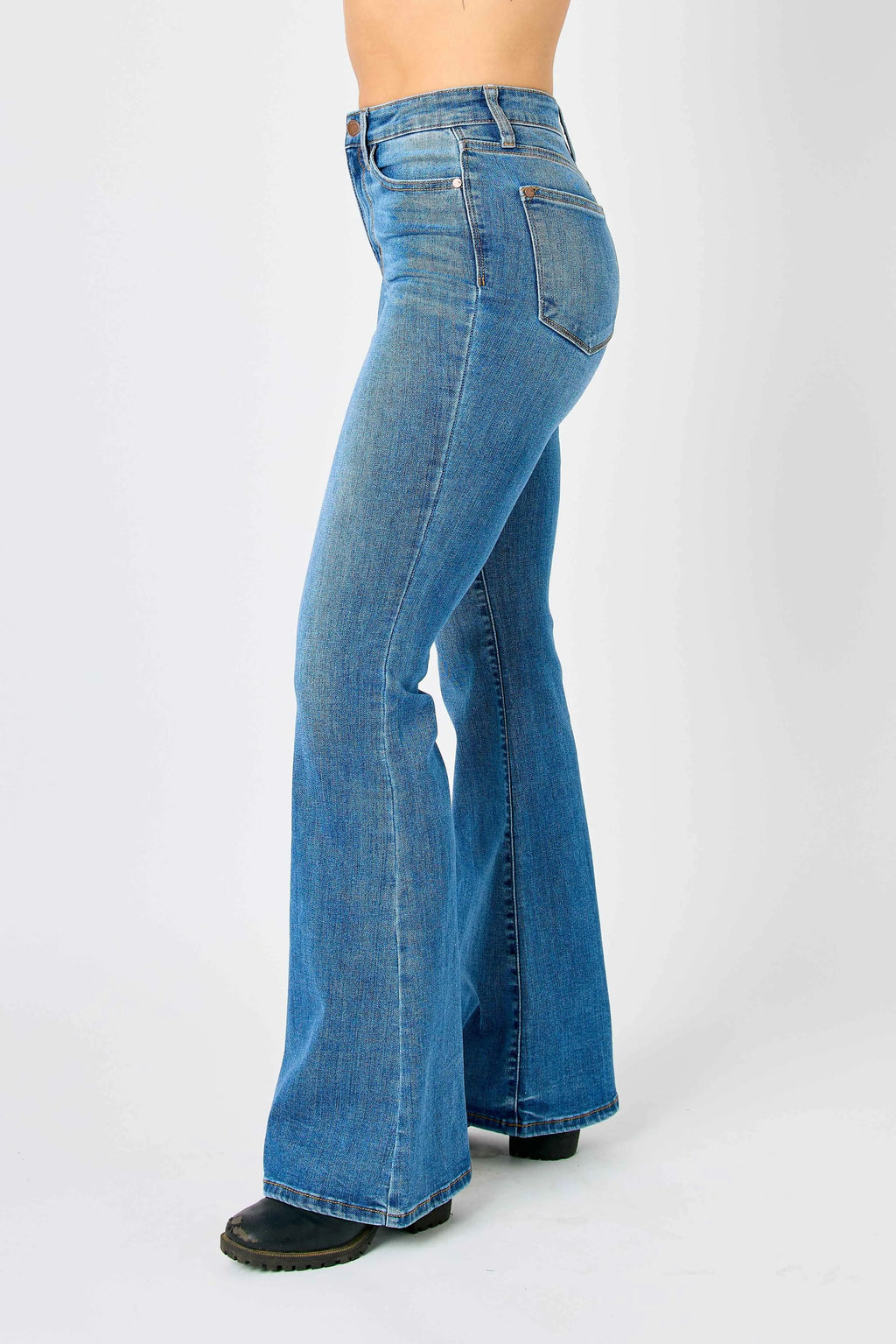 Judy Blue Full Size Hw Classic Flare Jeans Plus Size - Women / Jeans & Denim by Trendsi | Available at Handbags Specialist Headquarter