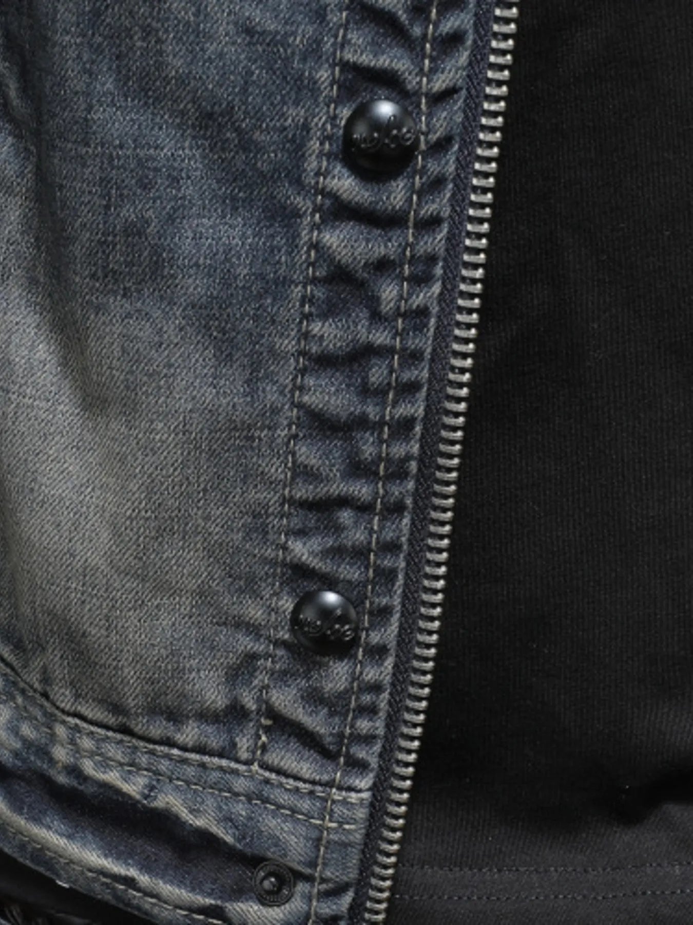 Men's Plus Size Washed Zip Up Denim Jacket with Chest Pockets - Men's jackets by Trendsi | Available at Handbags Specialist Headquarter