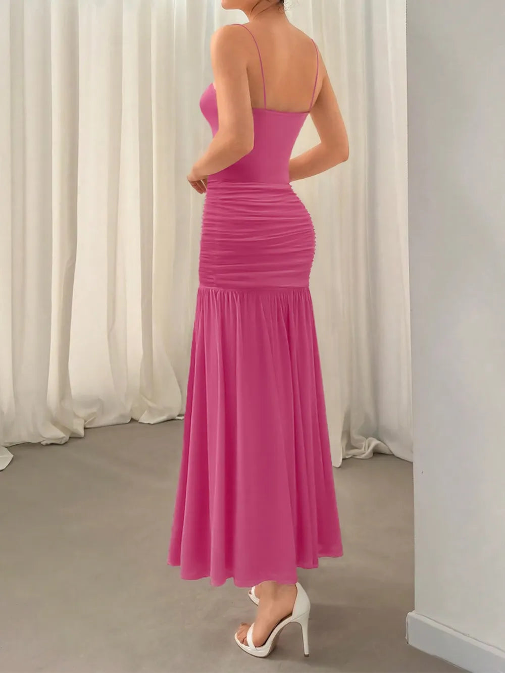 Ruched Maxi Cami Dress - Maxi Dress by Trendsi | Available at Handbags Specialist Headquarter