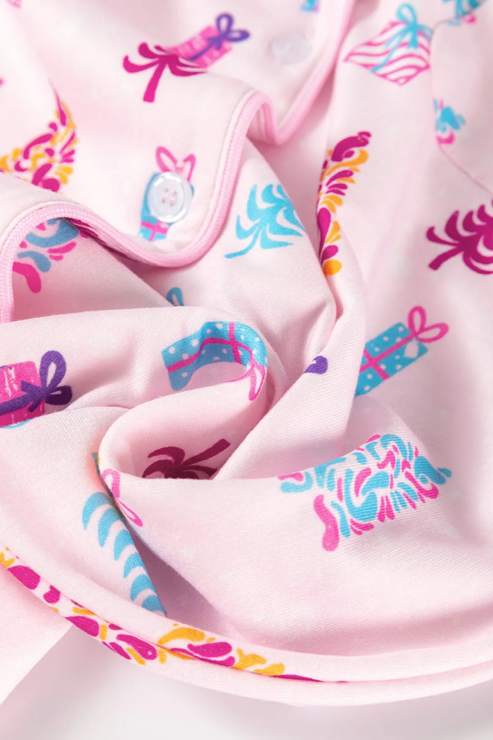 Printed Collared Neck Long Sleeve Lounge Dress - Sleepwear by Trendsi | Available at Handbags Specialist Headquarter