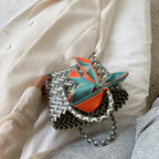 Contrast Woven Handbag with Ribbon - Tote Bag by Trendsi | Available at Handbags Specialist Headquarter