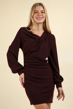 VERY J Ruched Detail Bodycon Mini Dress - Maxi Dress by Trendsi | Available at Handbags Specialist Headquarter