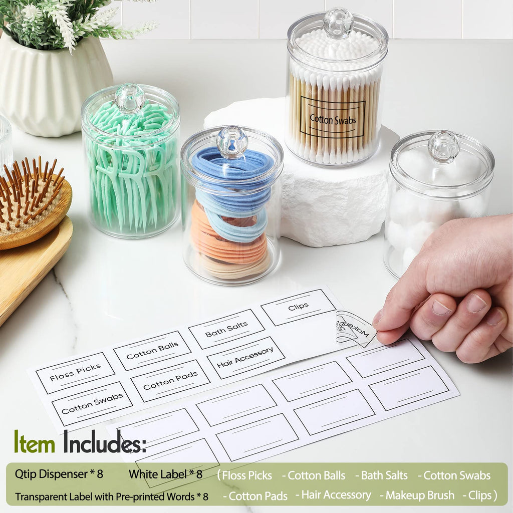 Clear Acrylic Qtip Dispenser Set - 4 Pack - Decor by Handbags Specialist Headquarter | Available at Handbags Specialist Headquarter