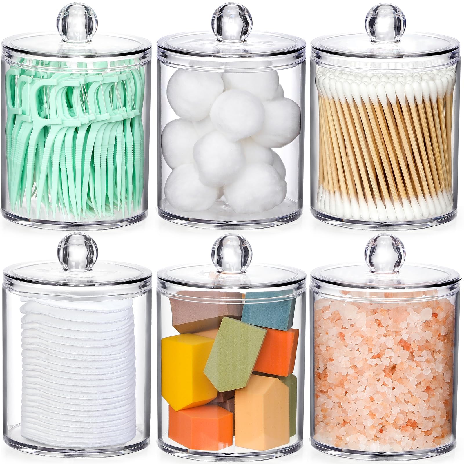 Clear Acrylic Qtip Dispenser Set - 4 Pack - Decor by Handbags Specialist Headquarter | Available at Handbags Specialist Headquarter