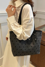Bow Trim Polyester Tote Bag - Tote Bag by Trendsi | Available at Handbags Specialist Headquarter
