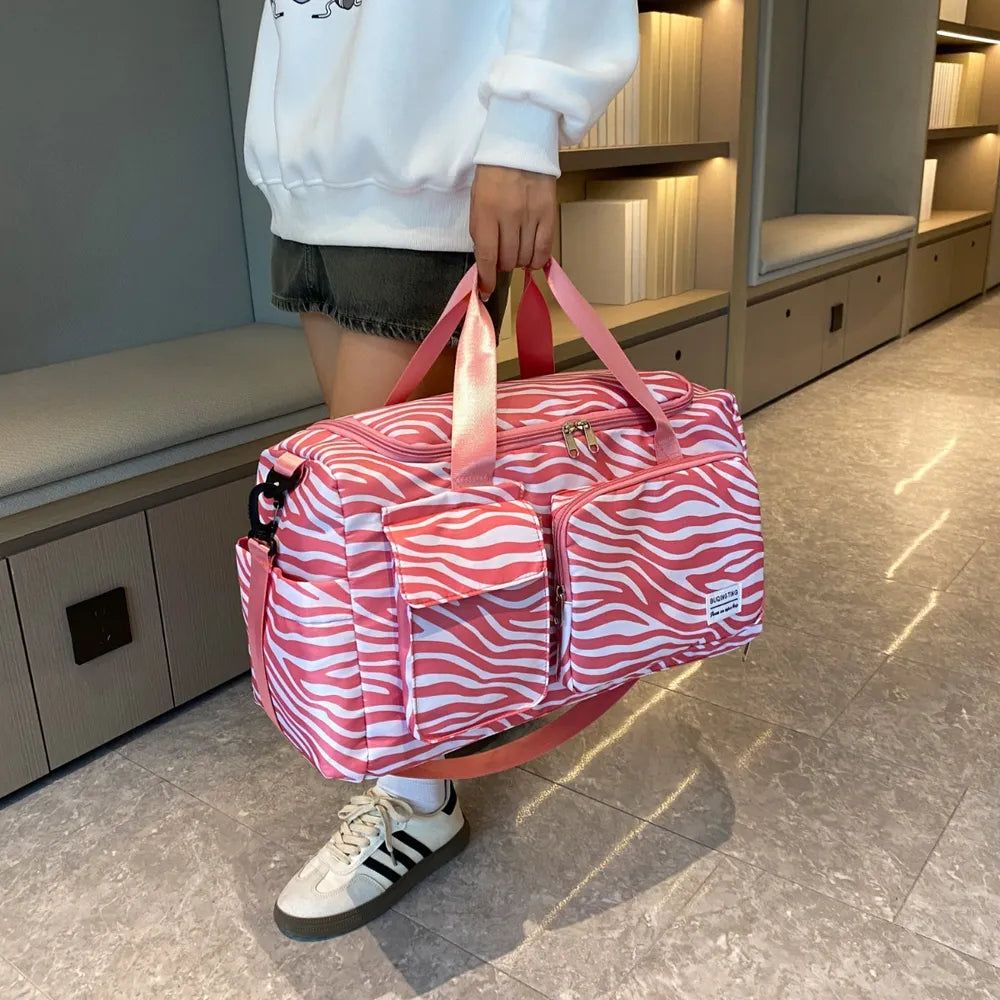 Oxford Cloth Animal Print Travel Bag - travel-bag by Trendsi | Available at Handbags Specialist Headquarter