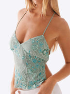 Crisscross Back V-Neck Cami - Tops by Trendsi | Available at Handbags Specialist Headquarter