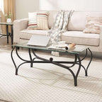 TriGlass Chic: Sleek 3-Piece Coffee Table Set - decor by Trendsi | Available at Handbags Specialist Headquarter