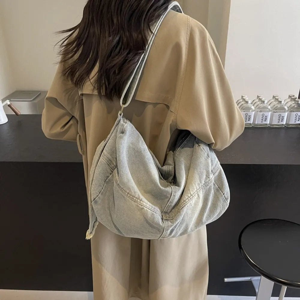 Adjustable Strap Denim Tote Bag - Tote Bag by Trendsi | Available at Handbags Specialist Headquarter