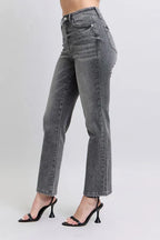 Judy Blue Full Size High Waist Rhinestone Straight Jeans Plus Size - Women / Jeans & Denim by Trendsi | Available at Handbags Specialist Headquarter
