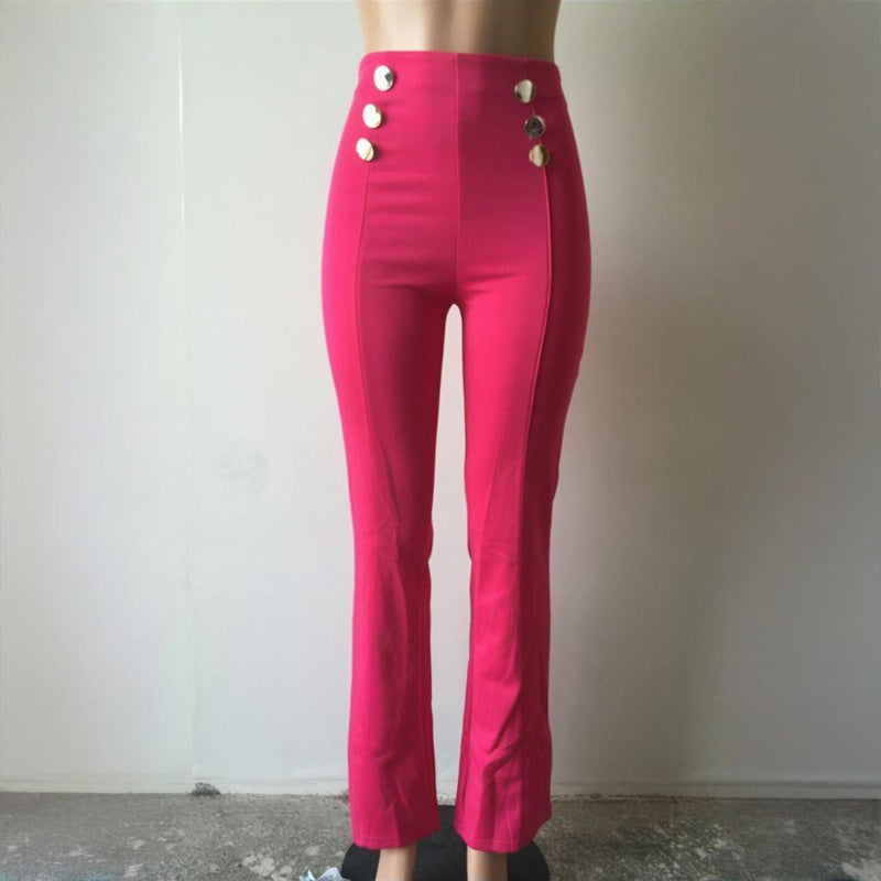 ChicWave: Double-Breasted High-Waist Trousers