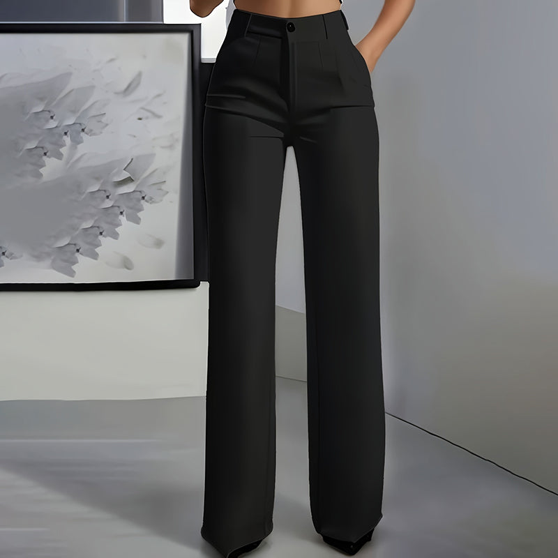 Chic High-Waist Wide Leg Pants - Daily Wear Essential