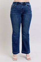 Judy Blue Full Size High Rise Flare Jeans with Pockets Plus Size - Women / Jeans & Denim by Trendsi | Available at Handbags Specialist Headquarter