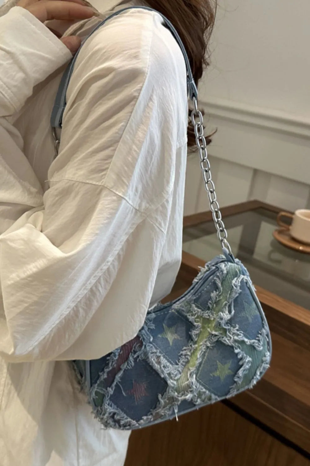 Fringe Star Print Shoulder Bag - Handbags by Trendsi | Available at Handbags Specialist Headquarter