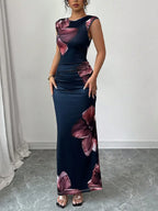 Floral Print Sleeveless Bodycon Maxi Dress - Maxi Dress by Trendsi | Available at Handbags Specialist Headquarter