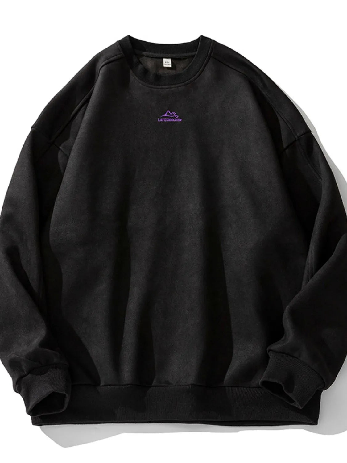 Men's Full Size Round Neck Long Sleeve Sweatshirt Plus Size - Men's Sweatshirts by Trendsi | Available at Handbags Specialist Headquarter