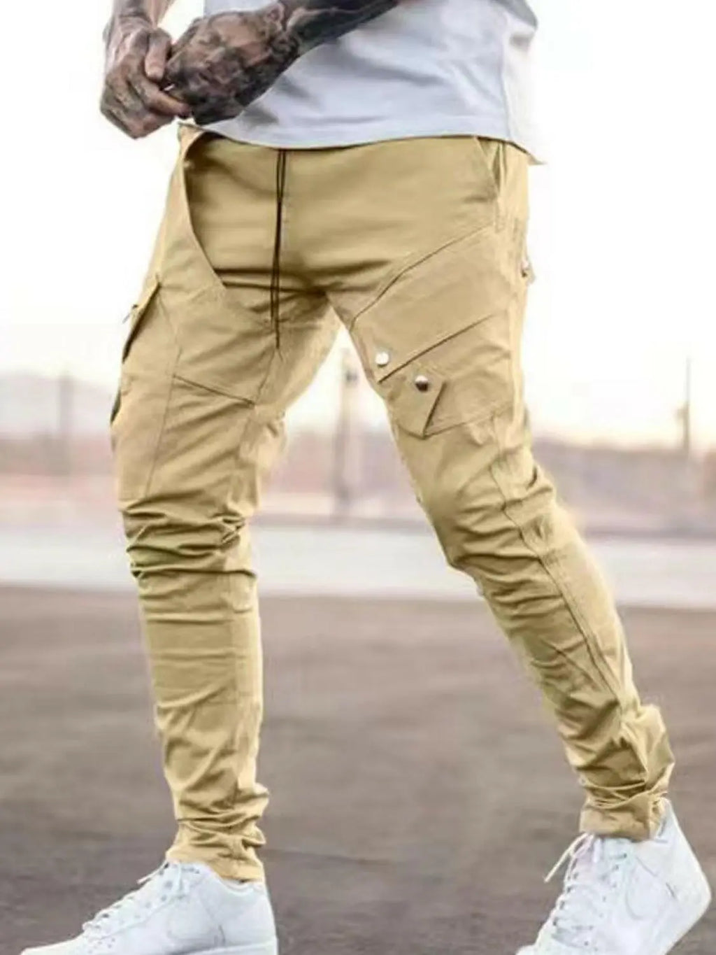 Men's Plus Size Pants with Cargo Pockets - Men's Pants by Trendsi | Available at Handbags Specialist Headquarter