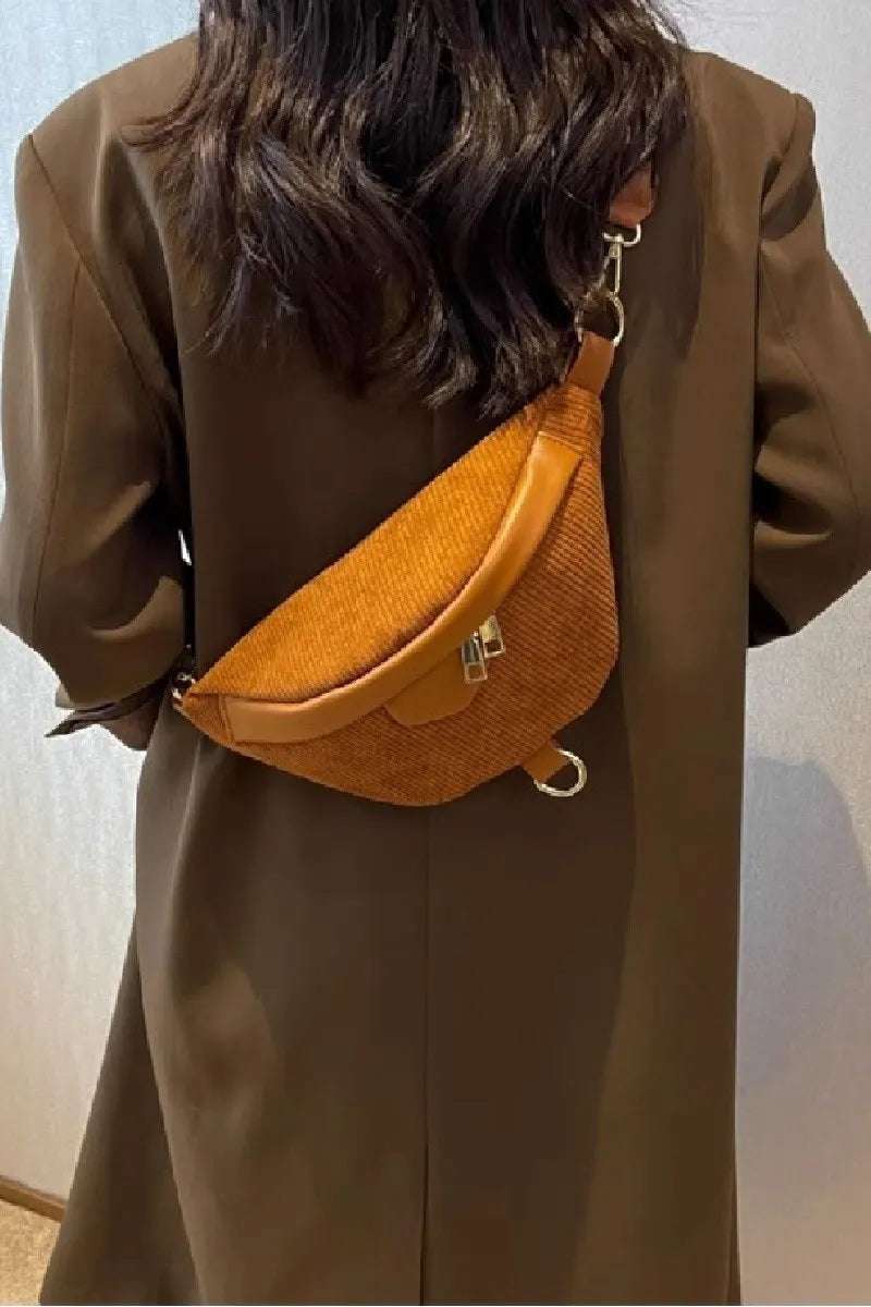 Zenana Corduroy Crossbody Bag with Removable Strap - Crossbody Bag by Trendsi | Available at Handbags Specialist Headquarter
