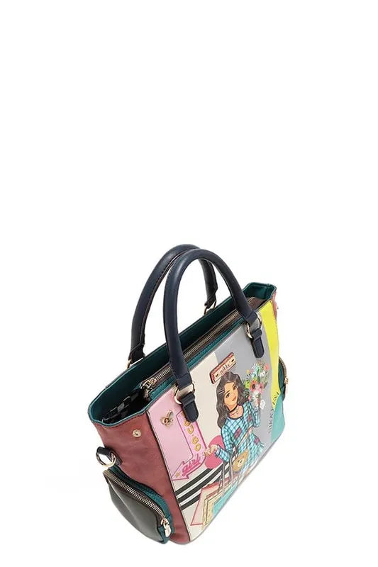 Nicole Lee USA Eco-Leather Handbag with Side Pockets - Tote Bag by Trendsi | Available at Handbags Specialist Headquarter