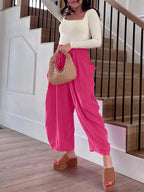 Full Size Wide Leg Pants with Pockets - Women Pants by Trendsi | Available at Handbags Specialist Headquarter