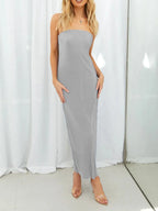 Lace-Up Back Tube Maxi Dress - Maxi Dress by Trendsi | Available at Handbags Specialist Headquarter