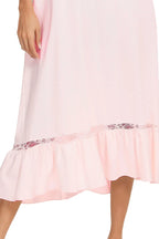 Lace Detail Short Sleeve Lounge Dress - Sleepwear by Trendsi | Available at Handbags Specialist Headquarter