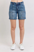 Judy Blue Full Size High Rise Denim Shorts Plus Size - Women / Jeans & Denim by Trendsi | Available at Handbags Specialist Headquarter