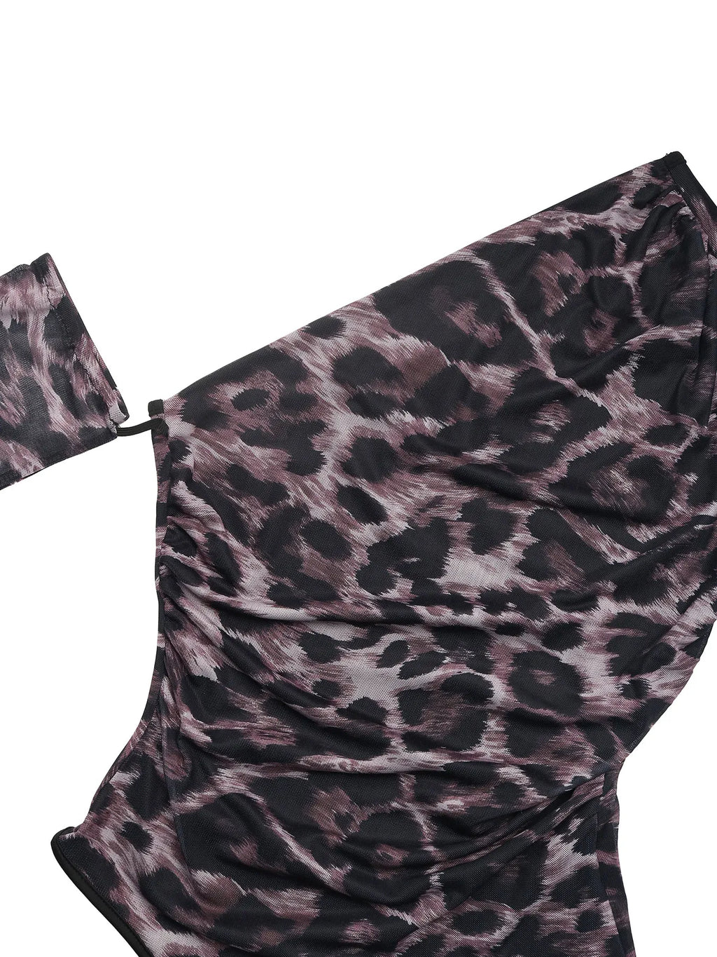 Leopard Print One Shoulder Long Sleeve Bodysuit - Tops by Trendsi | Available at Handbags Specialist Headquarter