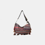Printed Tassel Detail Crossbody Bag with Small Purse - Handbags by Trendsi | Available at Handbags Specialist Headquarter
