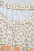 MAMA Letter Graphic Leopard Round Neck T-Shirt - Tops by Trendsi | Available at Handbags Specialist Headquarter