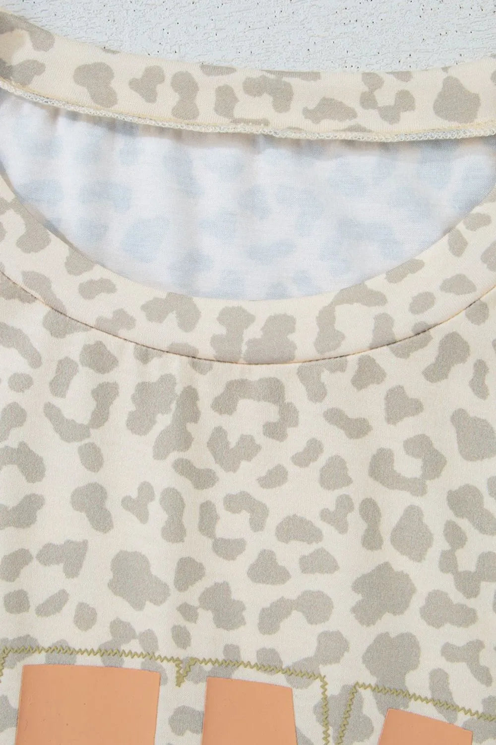 MAMA Letter Graphic Leopard Round Neck T-Shirt - Tops by Trendsi | Available at Handbags Specialist Headquarter