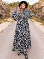 Plus Size Long Sleeve Maxi Dress - Dresses by Trendsi | Available at Handbags Specialist Headquarter
