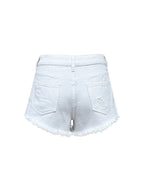 Raw Hem High Waist Denim Shorts - Women / Jeans & Denim by Trendsi | Available at Handbags Specialist Headquarter