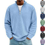 CozyCord Zip Polo: Men's Warm Stand Collar Top - 100001871 by Trendsi | Available at Handbags Specialist Headquarter