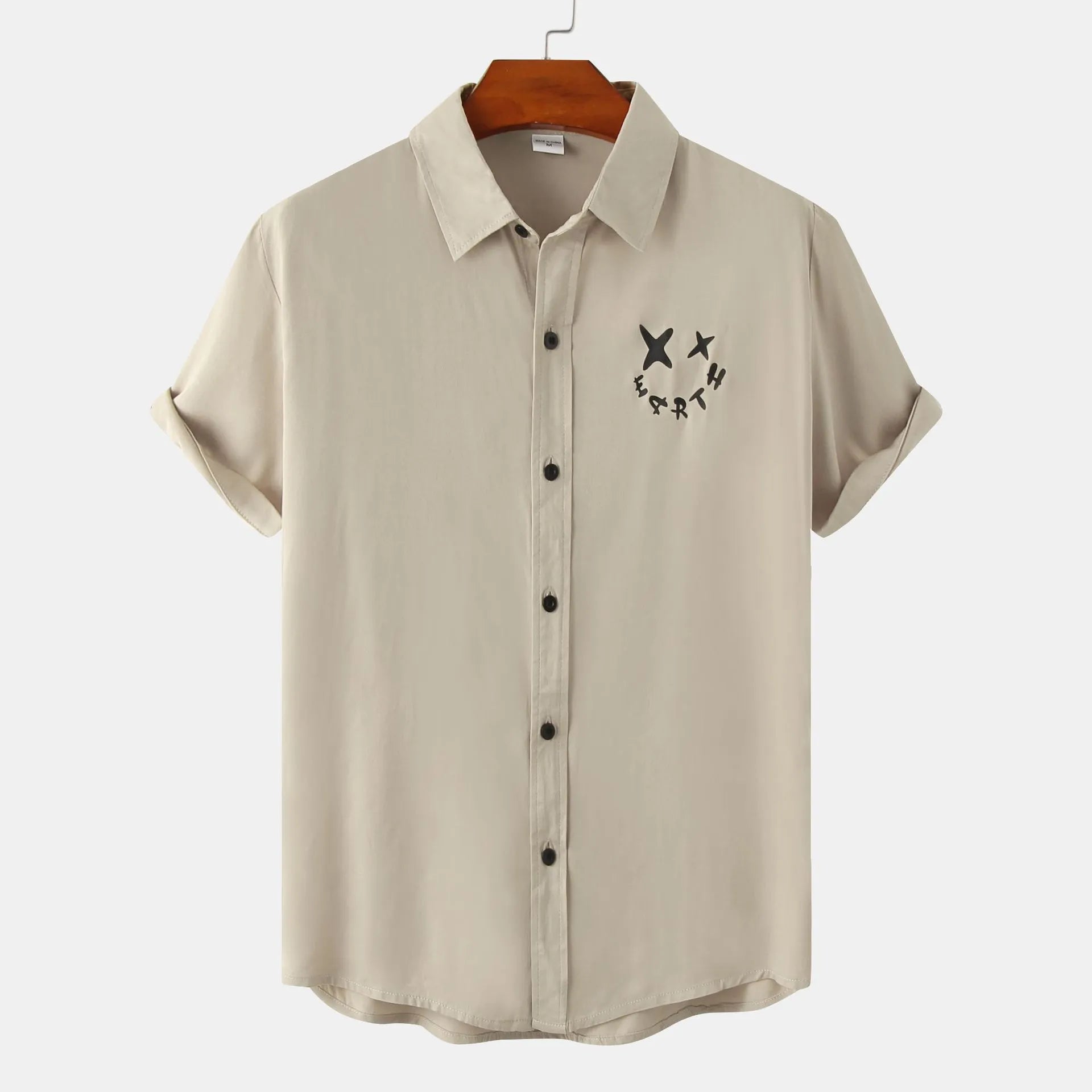 Men's Plus Size Casual Short Sleeve Button Down Shirt - mens-shirts by Trendsi | Available at Handbags Specialist Headquarter