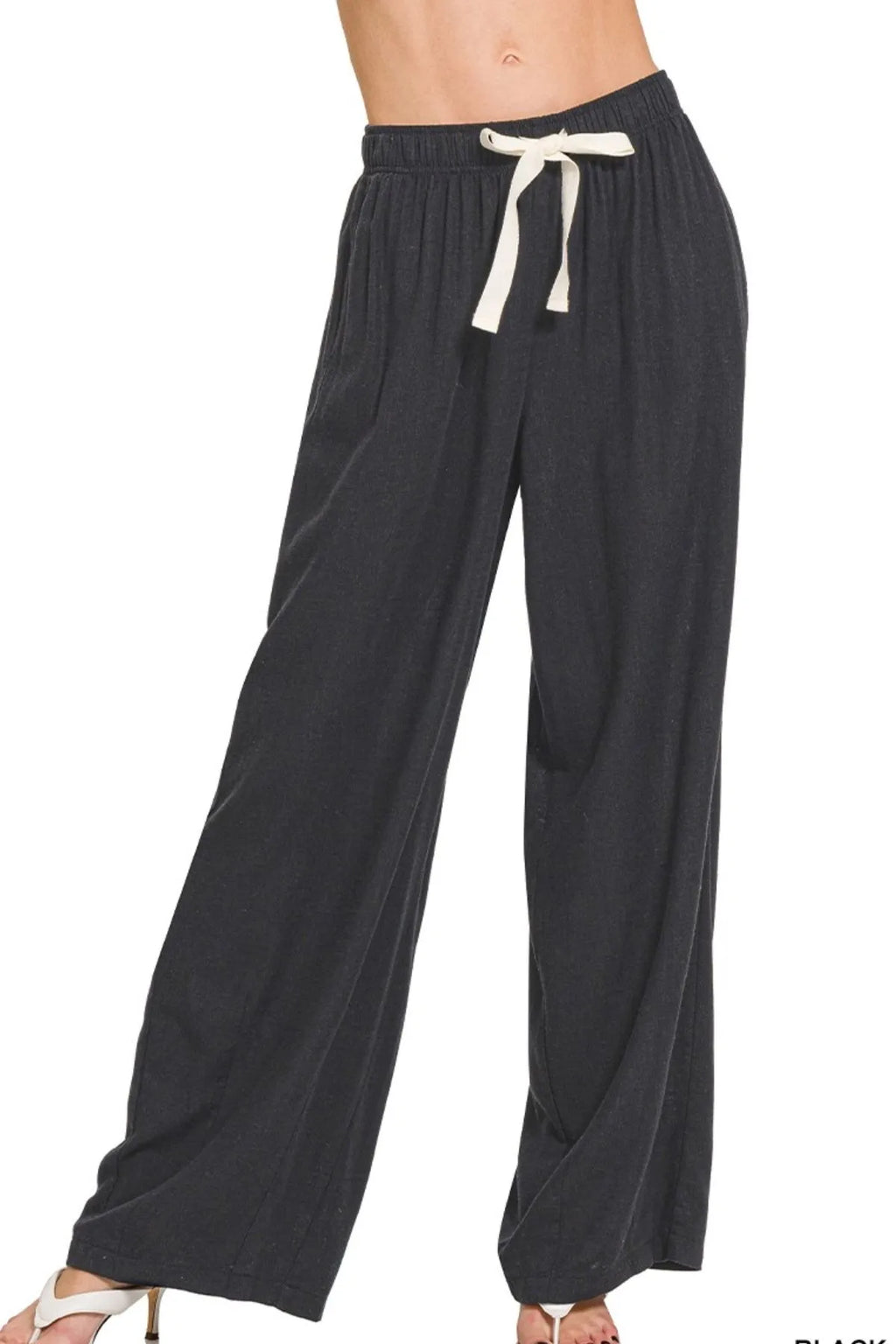 Zenana Linen Drawstring Pants - Women Pants by Trendsi | Available at Handbags Specialist Headquarter