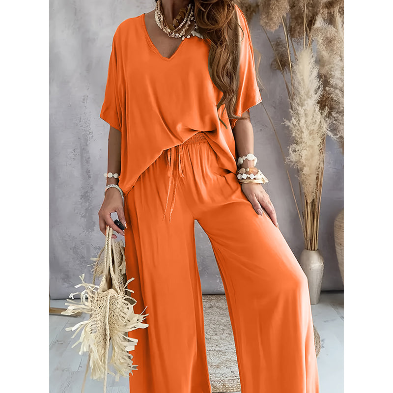 ChicEase: Women's V-Neck Lounge Set