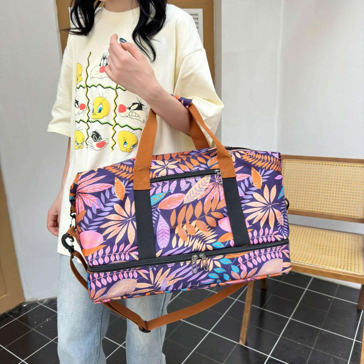 Canvas Printed Travel Bag - Luggage Travel Bags by Trendsi | Available at Handbags Specialist Headquarter