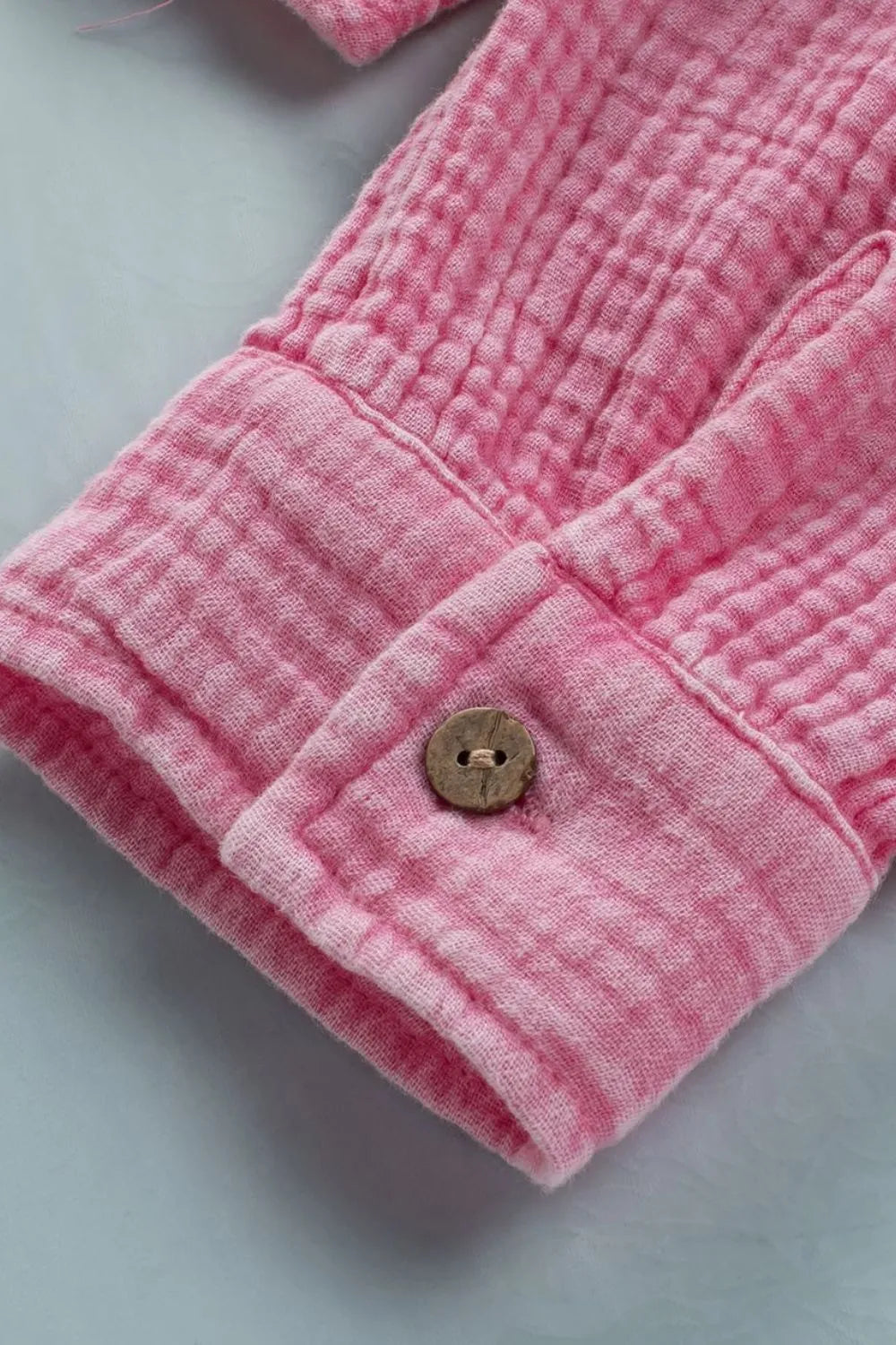 Button Down Collared Neck Long Sleeve Shirt - Women's Down Shirt Tops by Trendsi | Available at Handbags Specialist Headquarter