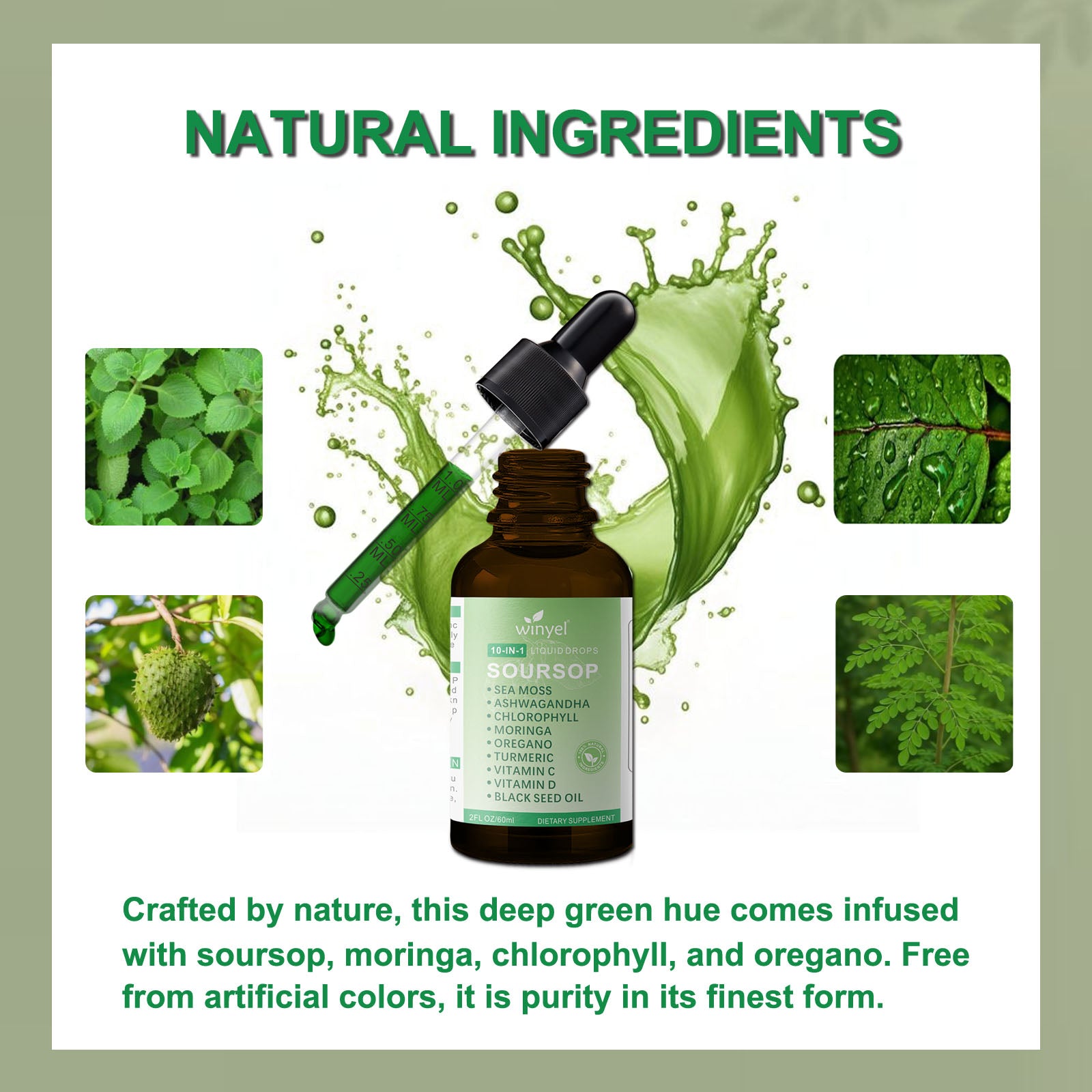 Soursop Drops 10-in-1 Herbal Extracts, 2 Fl Oz
