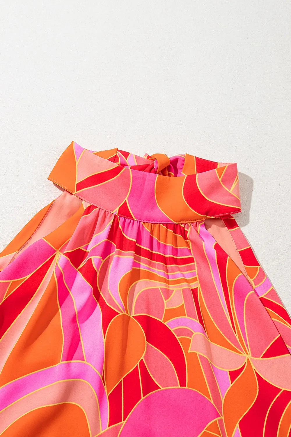 Contrast Grecian Neck Maxi Dress - Maxi Dress by Trendsi | Available at Handbags Specialist Headquarter